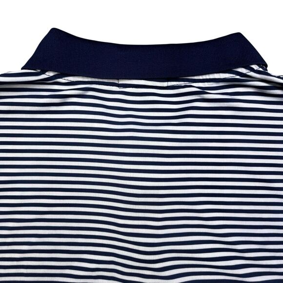 Southern Marsh Golf Polo Shirt Men's Large Blue White Stripe Performance Stretch - Picture 6 of 9